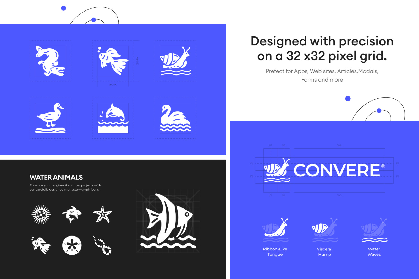 Water Animals Icons Water Animals Icons