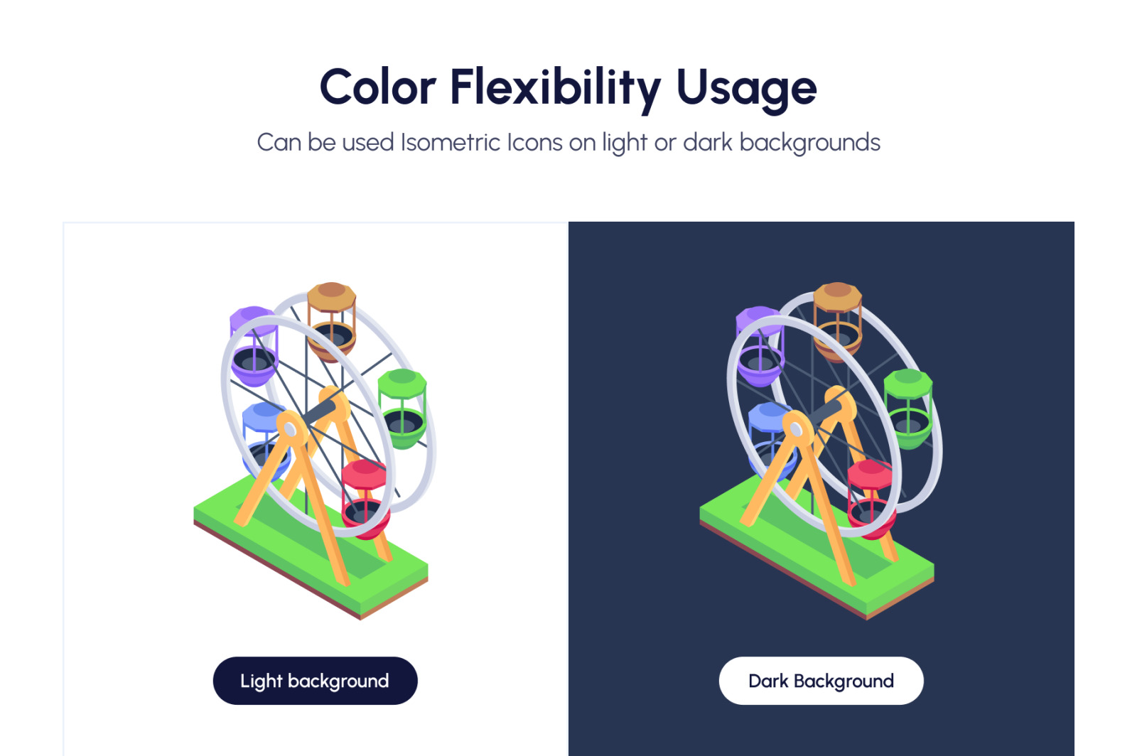 Amusement Park Isometric Icons Amusement Park Isometric Icons