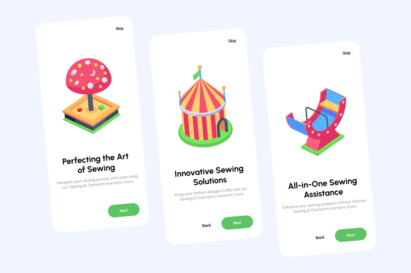 Amusement Park Isometric Icons Amusement Park Isometric Icons