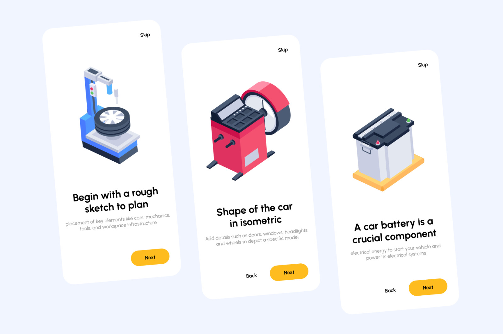 Car Service Isometric Icons Car Service Isometric Icons