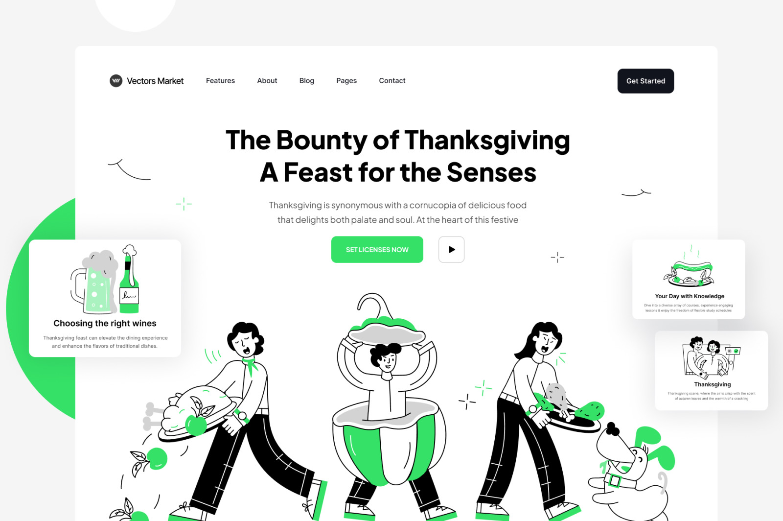 Thanksgiving Mini Illustration Set Thanksgiving Mini Illustration Set