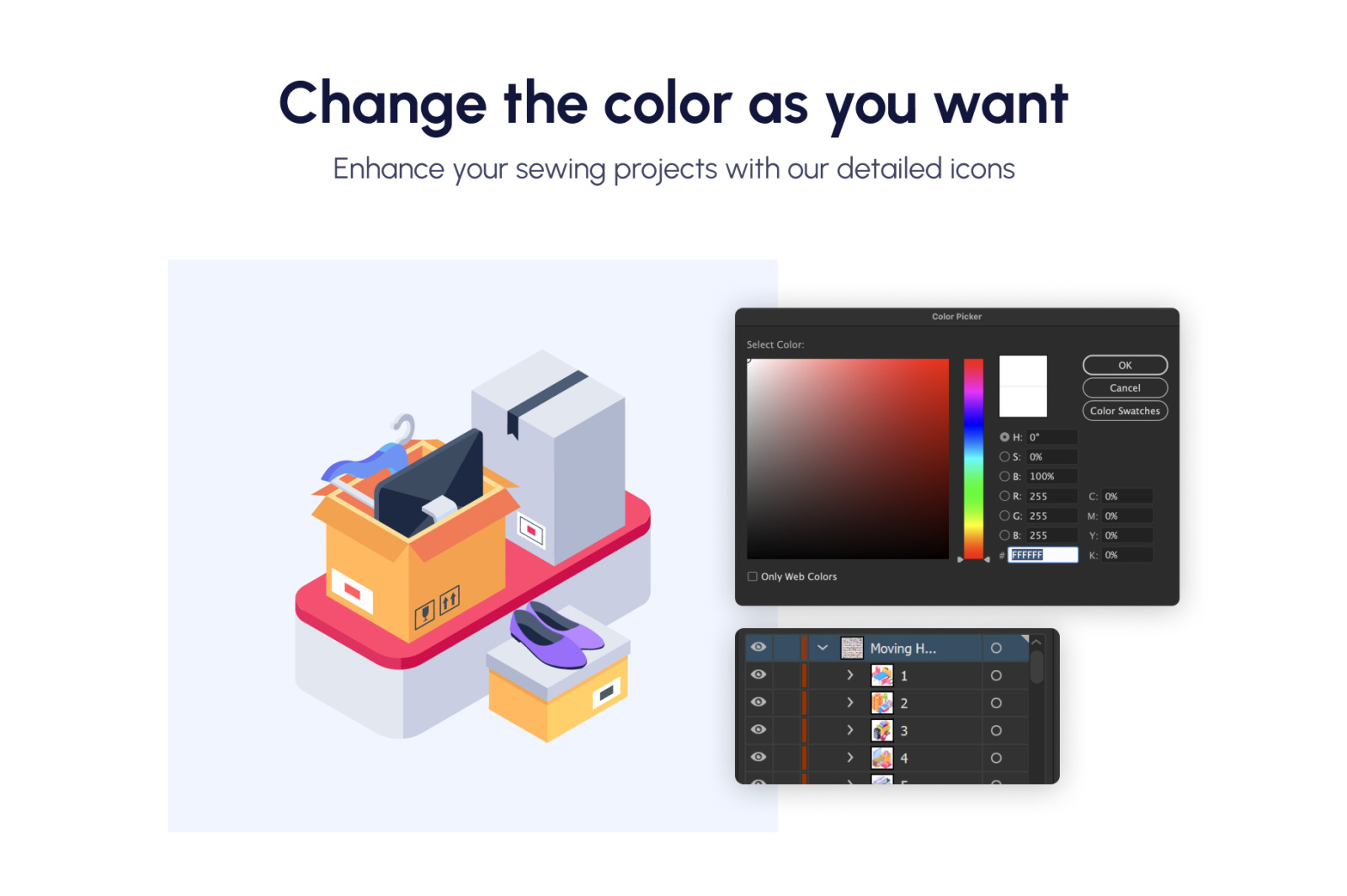 Moving Home Isometric Icons Moving Home Isometric Icons
