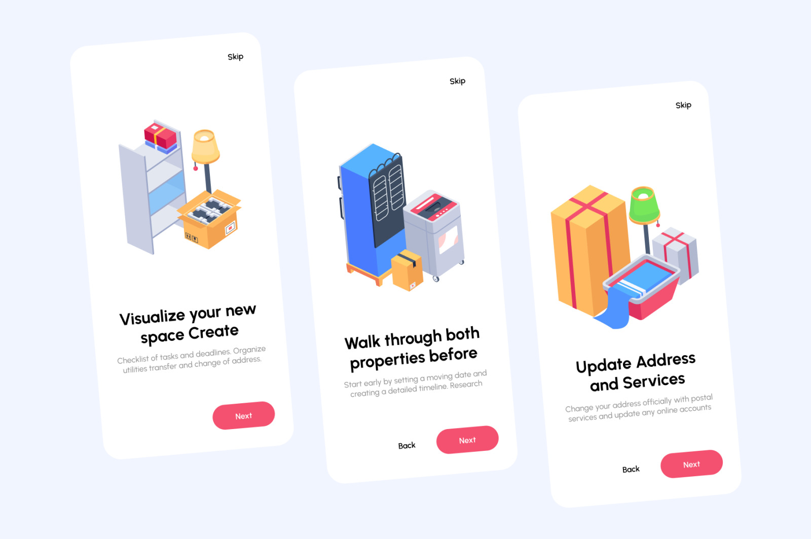 Moving Home Isometric Icons Moving Home Isometric Icons