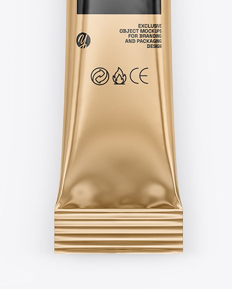 Glossy Metallic Stick Sachet Mockup