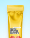 Glossy Metallic Stick Sachet Mockup