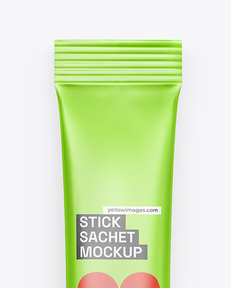 Matte Metallic Stick Sachet Mockup