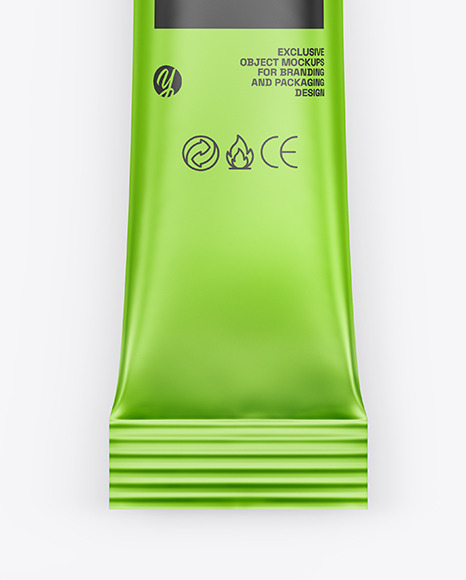 Matte Metallic Stick Sachet Mockup