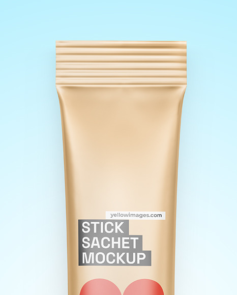 Matte Metallic Stick Sachet Mockup