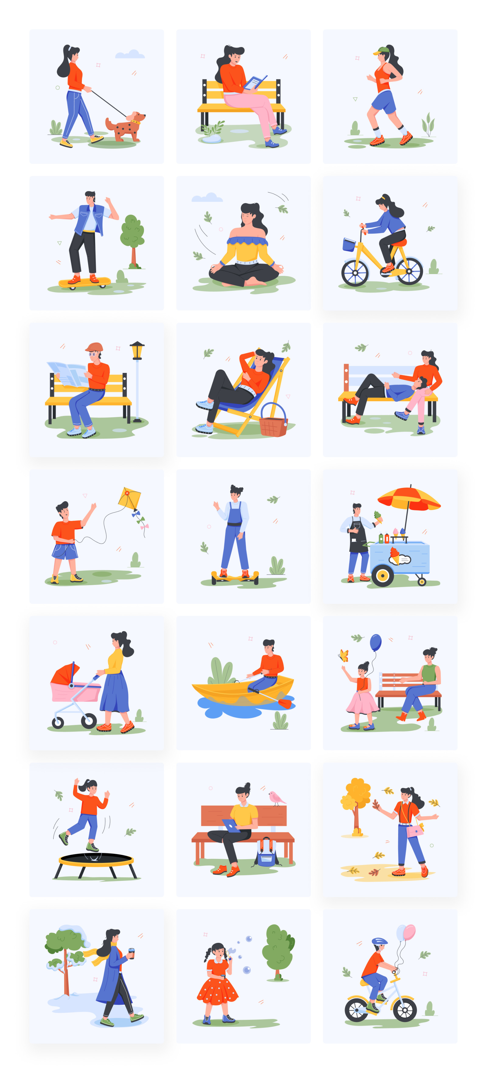 Park Activities Illustrations Park Activities Illustrations