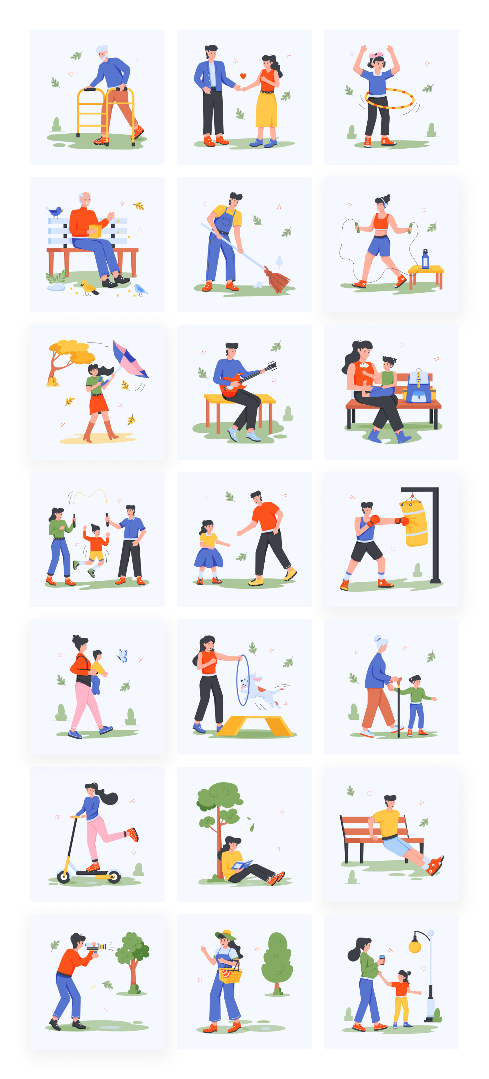 Park Activities Illustrations Park Activities Illustrations