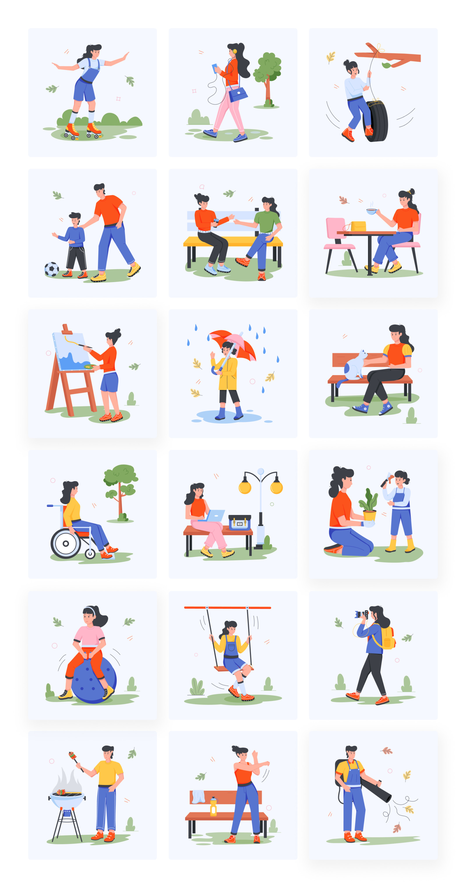 Park Activities Illustrations Park Activities Illustrations
