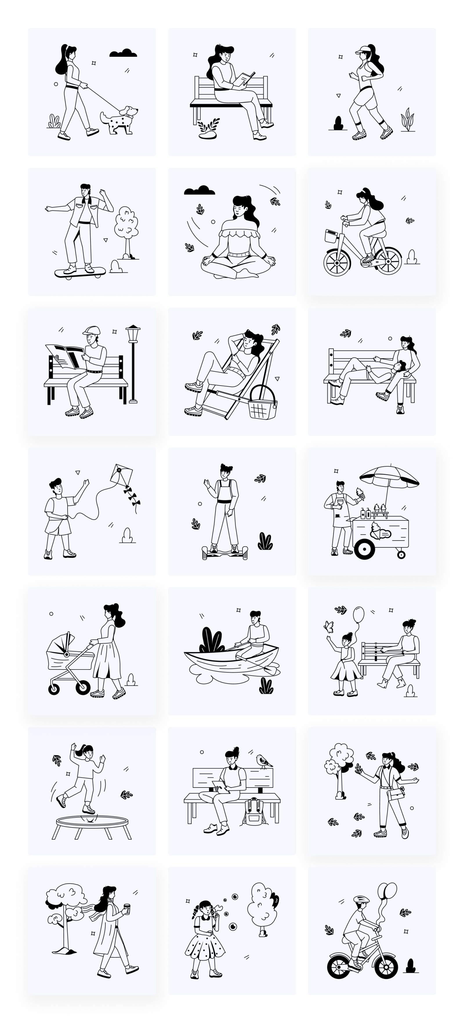 Park Activities Illustrations Park Activities Illustrations
