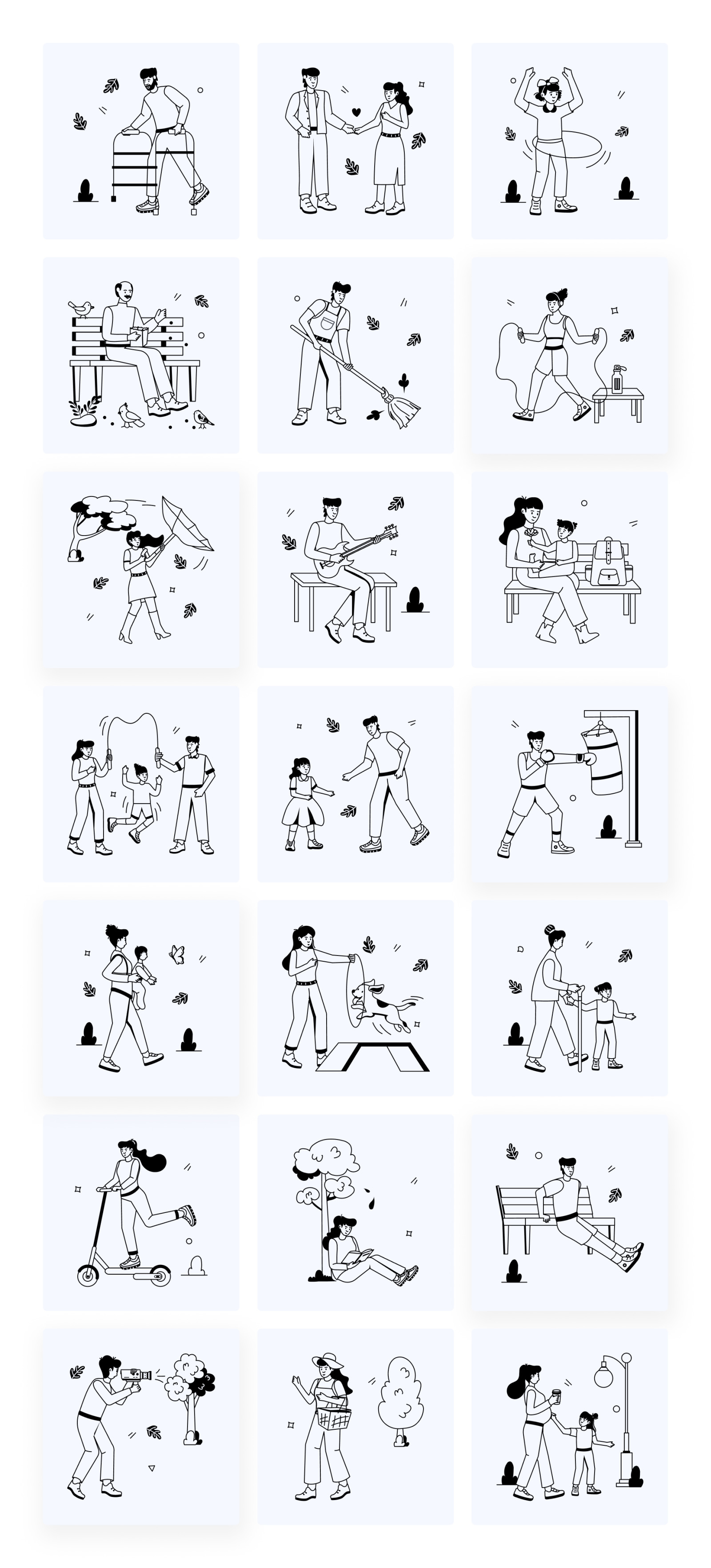 Park Activities Illustrations Park Activities Illustrations
