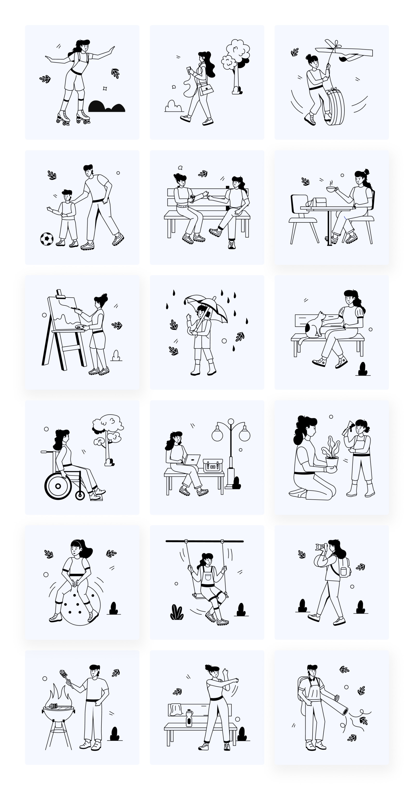 Park Activities Illustrations Park Activities Illustrations