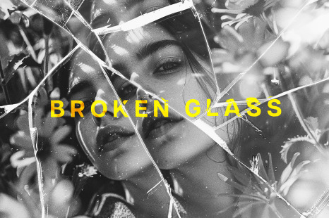 Monochrome Broken Glass Photo Effect - Fragmented