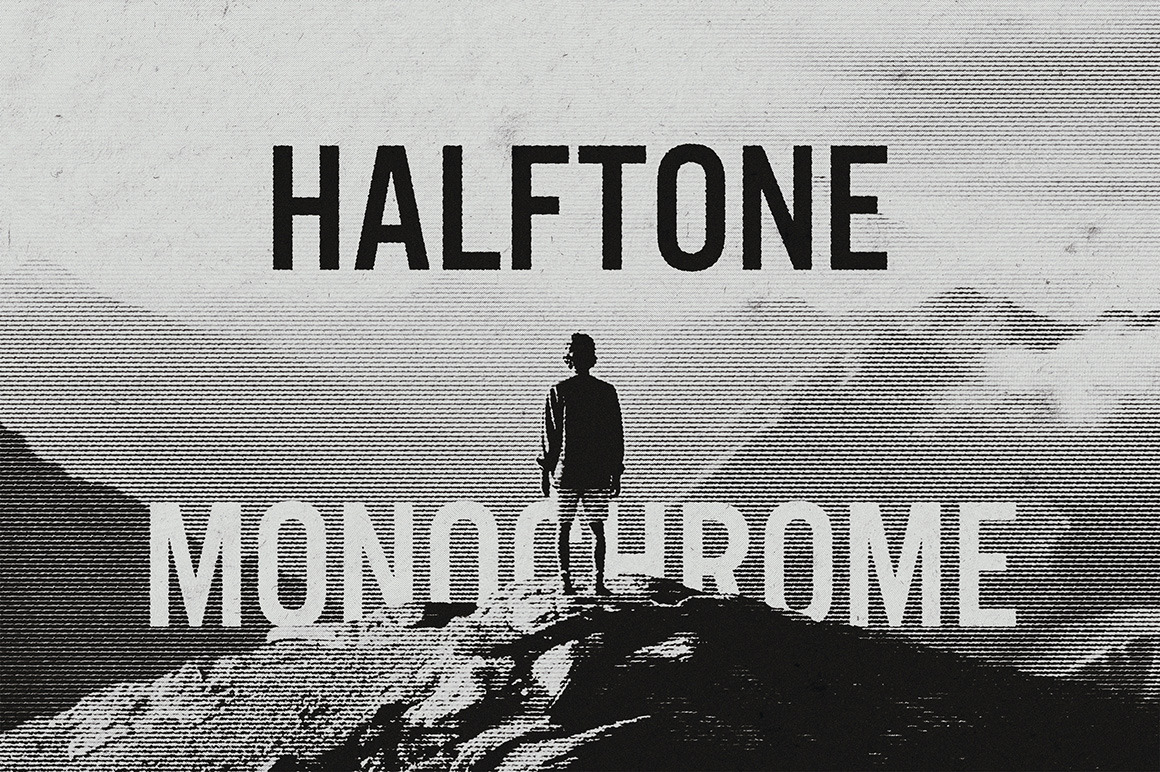 Monochrome Halftone Photo Effect Monochrome Halftone Photo Effect