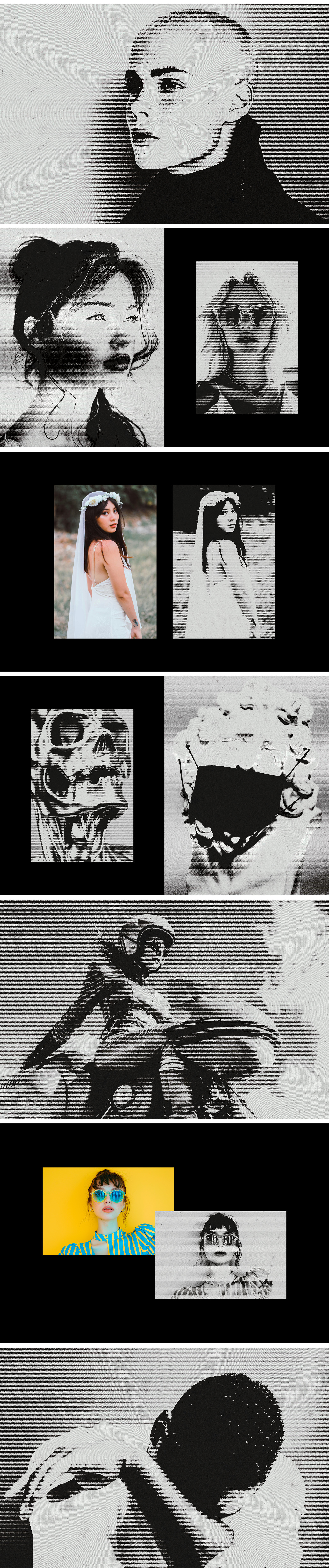 Monochrome Halftone Photo Effect Monochrome Halftone Photo Effect