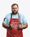 Man Wearing an Apron and Holding the Knife Mockup Man Wearing an Apron and Holding the Knife Mockup