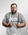 Man Wearing an Apron and Holding the Knife Mockup Man Wearing an Apron and Holding the Knife Mockup