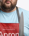 Man Wearing an Apron and Holding the Knife Mockup Man Wearing an Apron and Holding the Knife Mockup