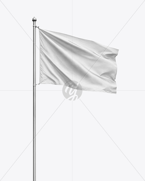 Flagpole with a Flag Mockup