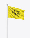 Flagpole with a Flag Mockup