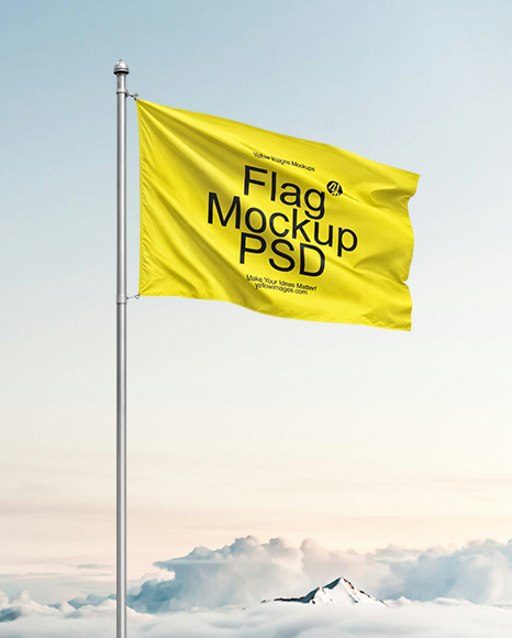 Flagpole with a Flag Mockup