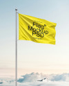 Flagpole with a Flag Mockup