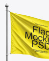 Flagpole with a Flag Mockup