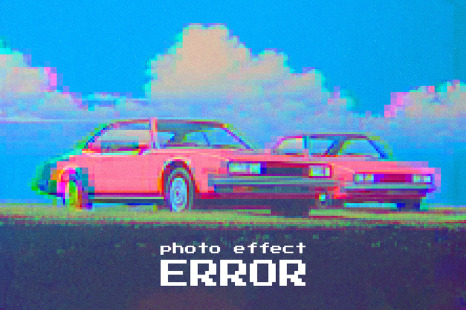 Blurry Error Photo Effect - Cyber