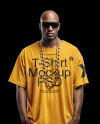 Man with Gold Chain and Sunglasses Wearing an Oversize T-Shirt Mockup