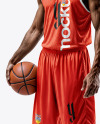 Black Man Wearing a Full Basketball Kit Mockup