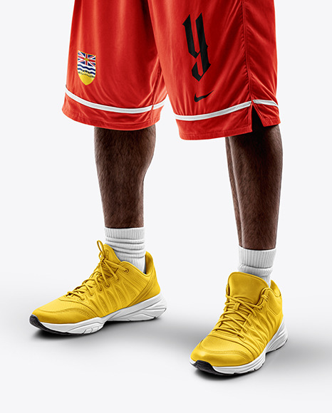Black Man Wearing a Full Basketball Kit Mockup