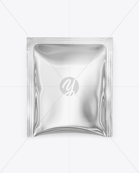 Glossy Metallic Sachet Mockup