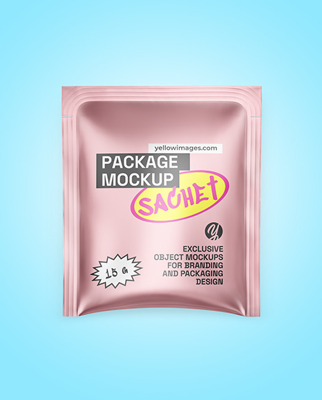 Matte Metallic Sachet Mockup