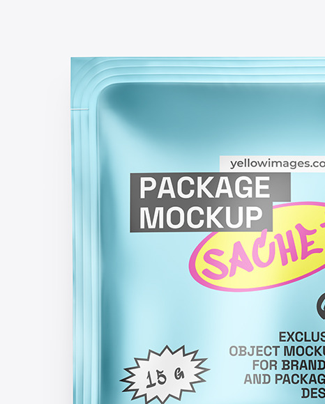 Matte Metallic Sachet Mockup