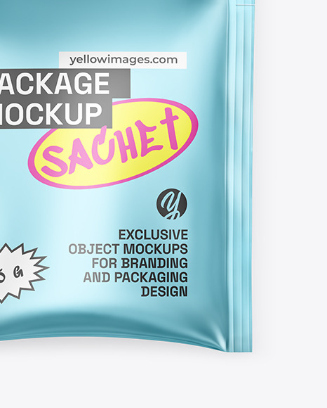 Matte Metallic Sachet Mockup