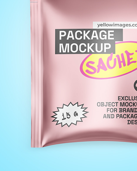 Matte Metallic Sachet Mockup