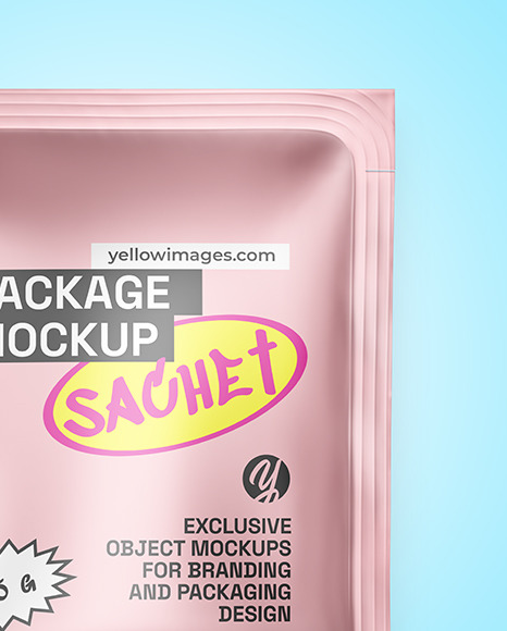 Matte Metallic Sachet Mockup