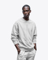 Man Wearing an Oversize Sweatshirt and Pants Mockup