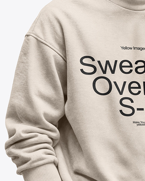 Man Wearing an Oversize Sweatshirt and Pants Mockup