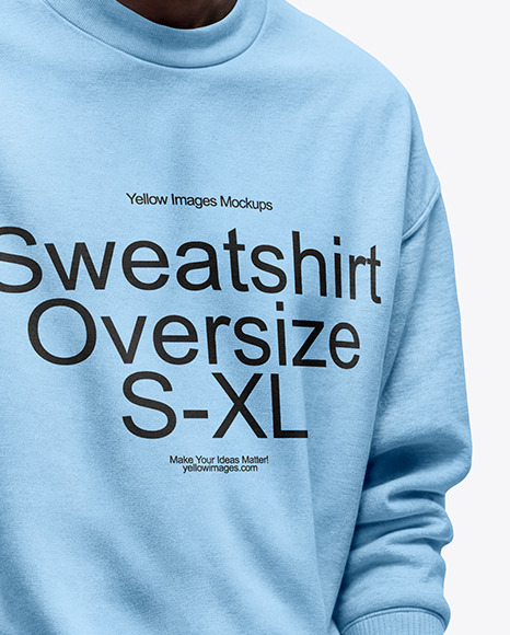 Man Wearing an Oversize Sweatshirt and Pants Mockup