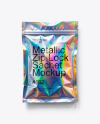 Holographic Metallized Sachet with Zip Lock Mockup