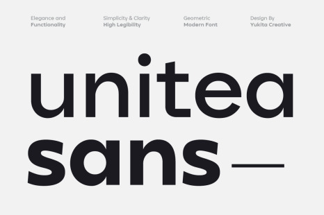 Unitea Sans Serif Family - Geometric font