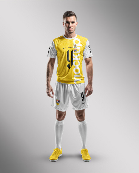 A Man Wearing a Full Soccer Kit Mockup