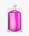 Transparent Plastic Doy-Pack w/ Liquid Mockup
