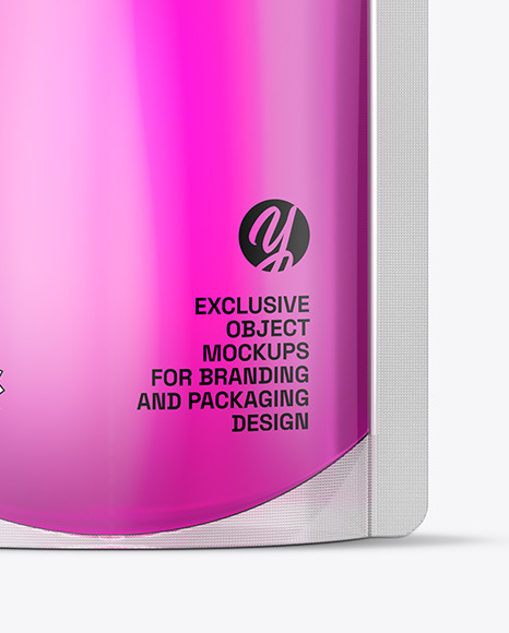 Transparent Plastic Doy-Pack w/ Liquid Mockup
