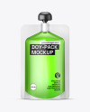 Transparent Plastic Doy-Pack w/ Liquid Mockup