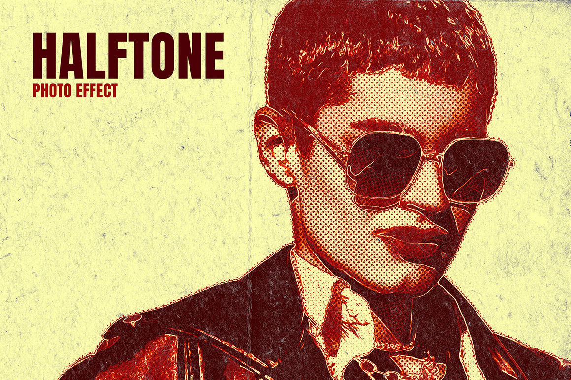 Aged Halftone Photo Effect Aged Halftone Photo Effect