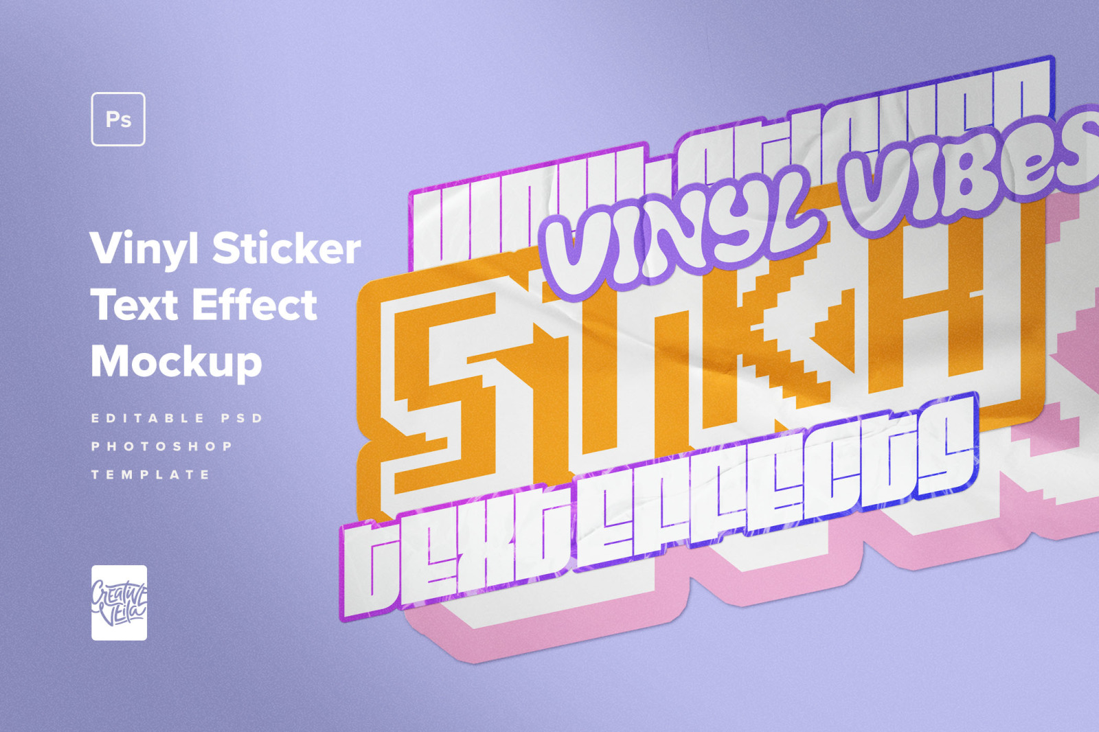 Realistic Vinyl Sticker Text Effects Realistic Vinyl Sticker Text Effects